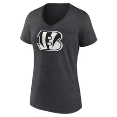 Cincinnati Bengals Women's Personalized Name & Number Monochrome V-Neck Long Sleeve T-Shirt - Charcoal outlet