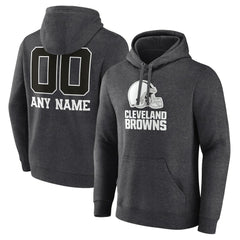 Cleveland Browns Personalized Name & Number Monochrome Pullover Hoodie - Charcoal outlet