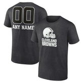 Cleveland Browns Personalized Name & Number Monochrome T-Shirt - Charcoal for sale