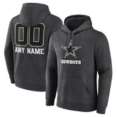 Dallas Cowboys Personalized Name & Number Monochrome Pullover Hoodie - Charcoal on sale
