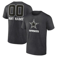 Dallas Cowboys Personalized Name & Number Monochrome T-Shirt - Charcoal outlet