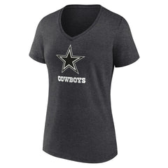 Dallas Cowboys Women's Personalized Name & Number Monochrome V-Neck Long Sleeve T-Shirt - Charcoal online