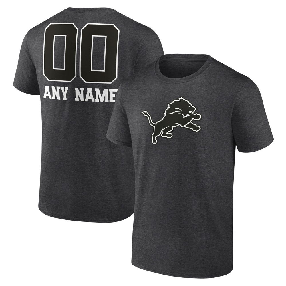 Detroit Lions Personalized Name & Number Monochrome T-Shirt - Charcoal online