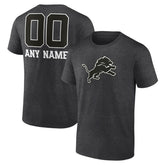 Detroit Lions Personalized Name & Number Monochrome T-Shirt - Charcoal online