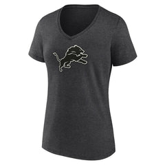 Detroit Lions Women's Personalized Name & Number Monochrome V-Neck Long Sleeve T-Shirt - Charcoal sale