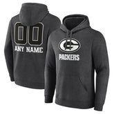 Green Bay Packers Personalized Name & Number Monochrome Pullover Hoodie - Charcoal online