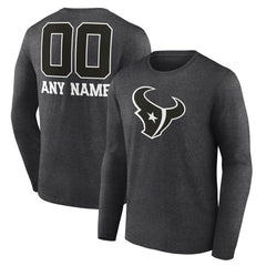 Houston Texans Personalized Name & Number Monochrome Long Sleeve T-Shirt - Charcoal online