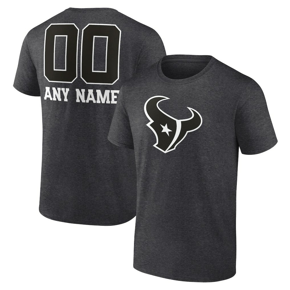 Houston Texans Personalized Name & Number Monochrome T-Shirt - Charcoal outlet