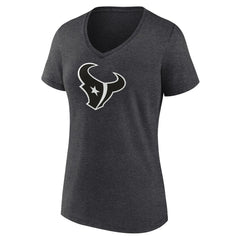 Houston Texans Women's Personalized Name & Number Monochrome V-Neck Long Sleeve T-Shirt - Charcoal for sale