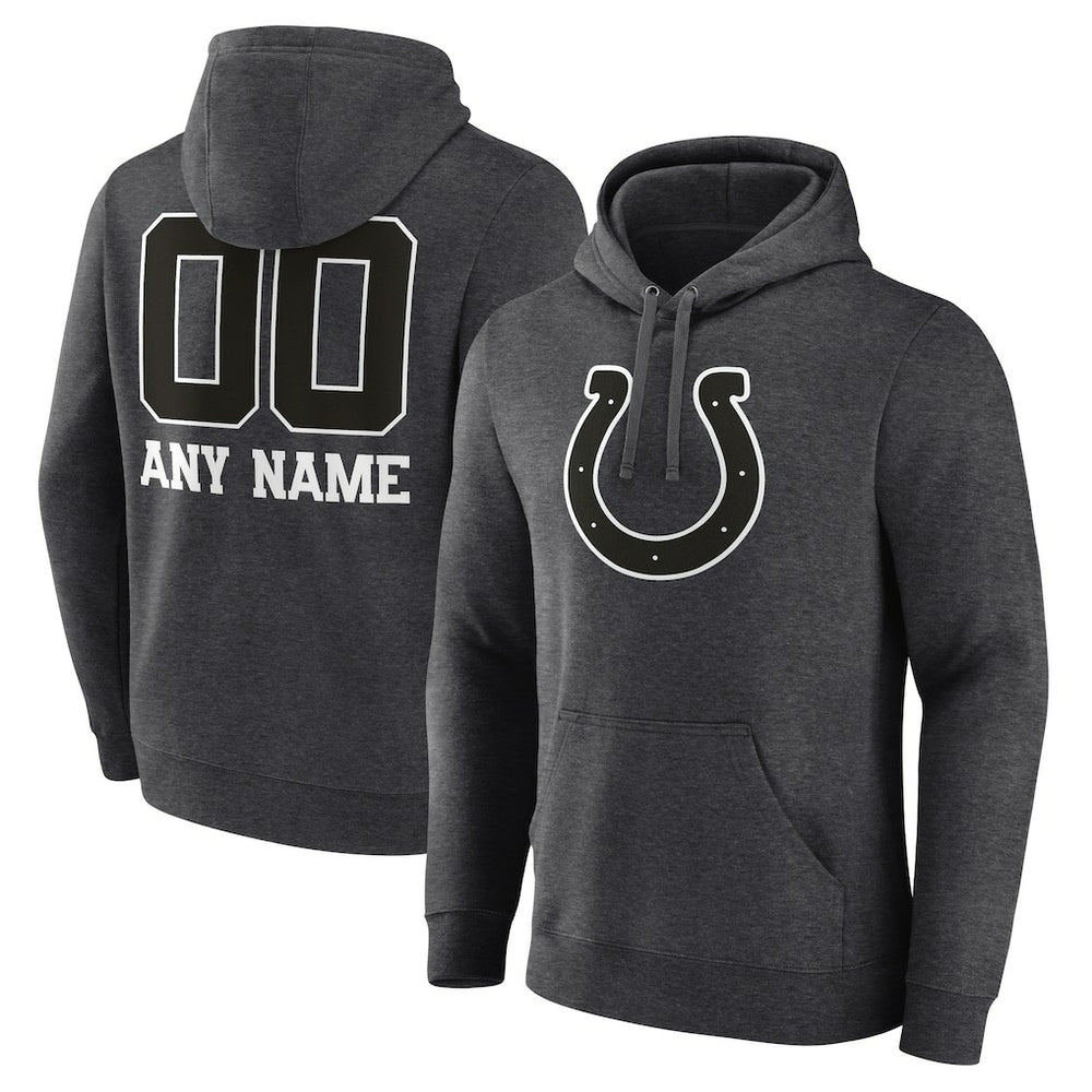Indianapolis Colts Personalized Name & Number Monochrome Pullover Hoodie - Charcoal online