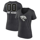 Jacksonville Jaguars Women's Personalized Name & Number Monochrome V-Neck Long Sleeve T-Shirt - Charcoal discount
