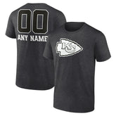Kansas City Chiefs Personalized Name & Number Monochrome T-Shirt - Charcoal discount