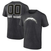 Los Angeles Chargers Personalized Name & Number Monochrome T-Shirt - Charcoal online