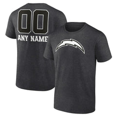 Los Angeles Chargers Personalized Name & Number Monochrome T-Shirt - Charcoal online