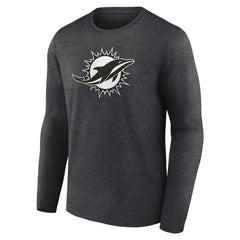 Miami Dolphins Personalized Name & Number Monochrome Long Sleeve T-Shirt - Charcoal on sale