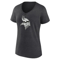 Minnesota Vikings Women's Personalized Name & Number Monochrome V-Neck Long Sleeve T-Shirt - Charcoal sale