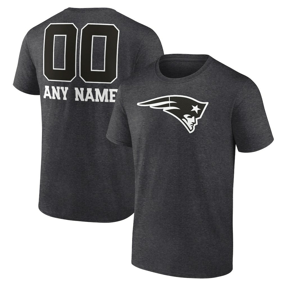 New England Patriots Personalized Name & Number Monochrome T-Shirt - Charcoal discount