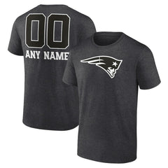 New England Patriots Personalized Name & Number Monochrome T-Shirt - Charcoal discount