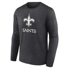 New Orleans Saints Personalized Name & Number Monochrome Long Sleeve T-Shirt - Charcoal outlet