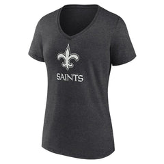 New Orleans Saints Women's Personalized Name & Number Monochrome V-Neck Long Sleeve T-Shirt - Charcoal for sale