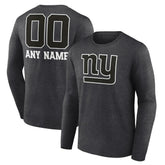 New York Giants Personalized Name & Number Monochrome Long Sleeve T-Shirt - Charcoal sale