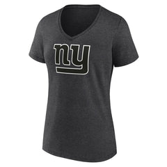 New York Giants Women's Personalized Name & Number Monochrome V-Neck Long Sleeve T-Shirt - Charcoal for sale