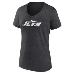 New York Jets Women's Personalized Name & Number Monochrome V-Neck Long Sleeve T-Shirt - Charcoal cheap