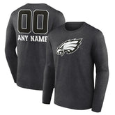 Philadelphia Eagles Personalized Name & Number Monochrome Long Sleeve T-Shirt - Charcoal cheap