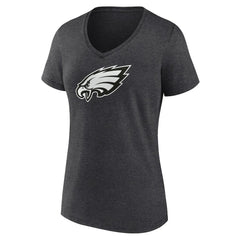 Philadelphia Eagles Women's Personalized Name & Number Monochrome V-Neck Long Sleeve T-Shirt - Charcoal cheap
