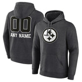 Pittsburgh Steelers Personalized Name & Number Monochrome Pullover Hoodie - Charcoal discount