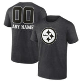 Pittsburgh Steelers Personalized Name & Number Monochrome T-Shirt - Charcoal sale