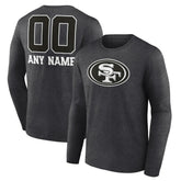 San Francisco 49ers Personalized Name & Number Monochrome Long Sleeve T-Shirt - Charcoal outlet