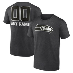 Seattle Seahawks Personalized Name & Number Monochrome T-Shirt - Charcoal discount
