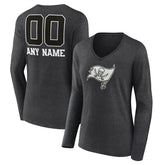 Tampa Bay Buccaneers Women's Personalized Name & Number Monochrome V-neck T-Shirt - Charcoal sale