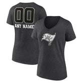 Tampa Bay Buccaneers Women's Personalized Name & Number Monochrome V-Neck Long Sleeve T-Shirt - Charcoal on sale