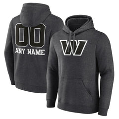 Washington Commanders Personalized Name & Number Monochrome Pullover Hoodie - Charcoal outlet
