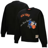 New York Knicks Women's Hardwood Classics Home Team Pullover Sweatshirt - Black | Mitchell & Ness sale