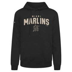 Miami Marlins Levelwear Podium Team Arch Pullover Hoodie - Black