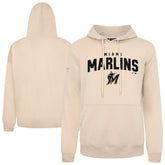 Miami Marlins Levelwear Podium Team Arch Pullover Hoodie - Khaki