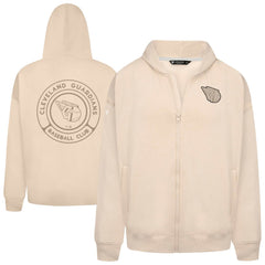 Cleveland Guardians Levelwear Uphill Oversized Full-Zip Hoodie - Khaki