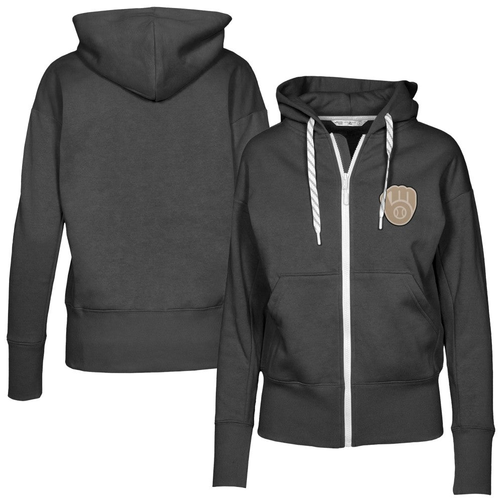 Milwaukee Brewers Levelwear Women's Gardinia Full-Zip Hoodie - Black