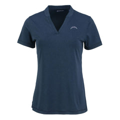Los Angeles Chargers Cutter & Buck Women's Forge Stretch Blade DryTec V-Neck Polo - Heather Navy outlet