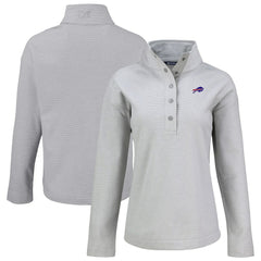 Buffalo Bills Cutter & Buck Women's Hunts Point Eco Half-Snap Sweatshirt - Gray discount