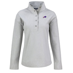 Buffalo Bills Cutter & Buck Women's Hunts Point Eco Half-Snap Sweatshirt - Gray discount
