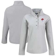 Buffalo Bills Cutter & Buck Women's Hunts Point Eco Half-Snap Sweatshirt - Gray cheap