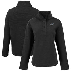 Buffalo Bills Cutter & Buck Women's Hunts Point Eco Half-Snap Sweatshirt - Black online