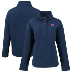 Chicago Bears Cutter & Buck Women's Hunts Point Eco Half-Snap Sweatshirt - Navy cheap