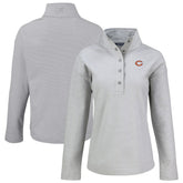 Chicago Bears Cutter & Buck Women's Hunts Point Eco Half-Snap Sweatshirt - Gray discount