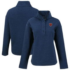Chicago Bears Cutter & Buck Women's Hunts Point Eco Half-Snap Sweatshirt - Navy outlet