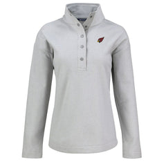 Arizona Cardinals Cutter & Buck Women's Hunts Point Eco Half-Snap Sweatshirt - Gray online